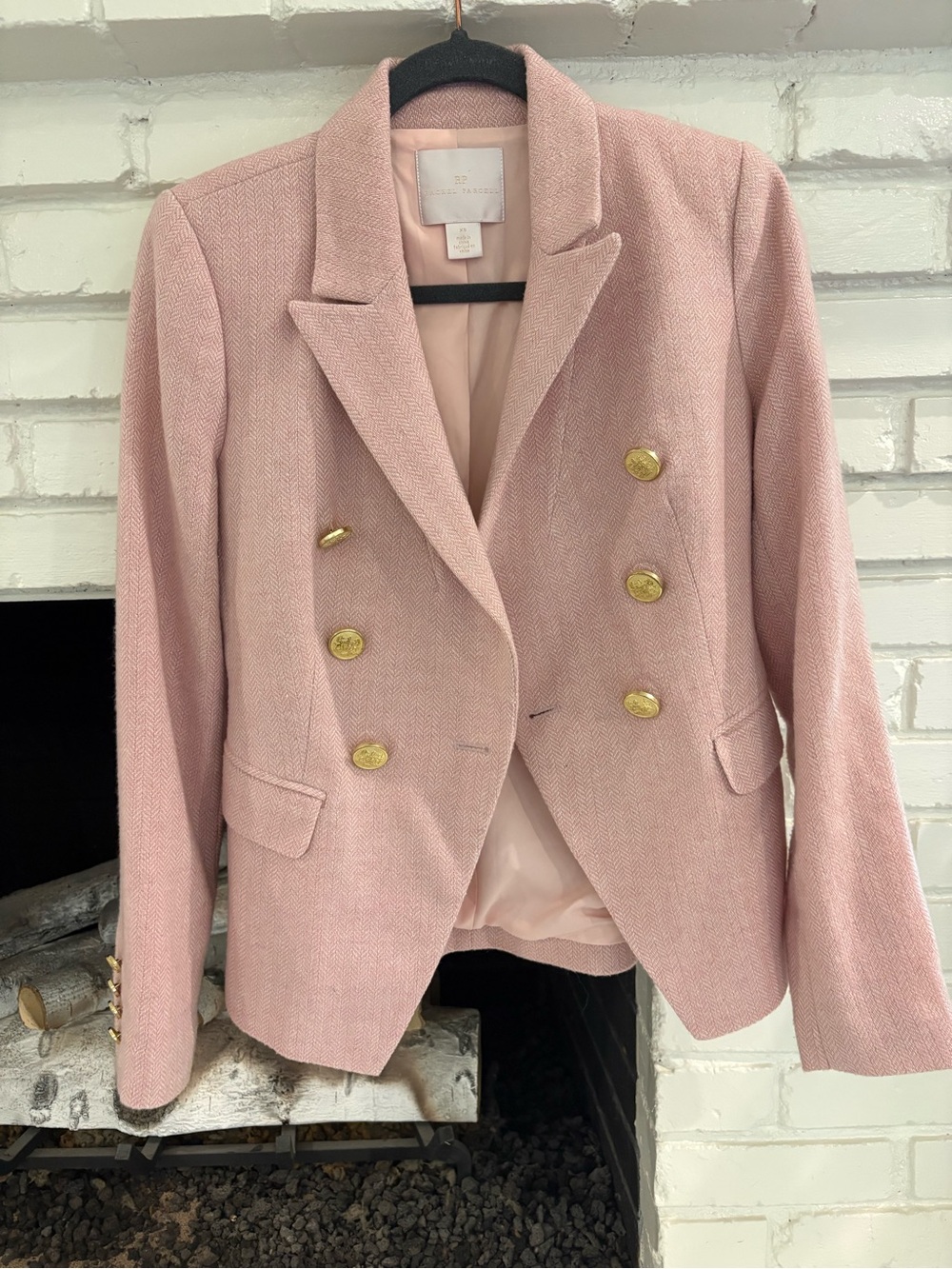 Double-Breasted Pink Women's Blazer Jacket Rachel Parcell XS